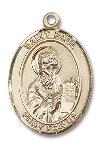 St Paul Medal - 14kt Gold Oval Pendant 3 Sizes