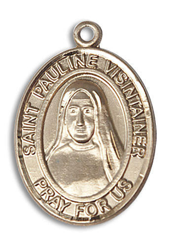 St Pauline Visintainer Medal - 14kt Gold Oval Pendant 3 Sizes