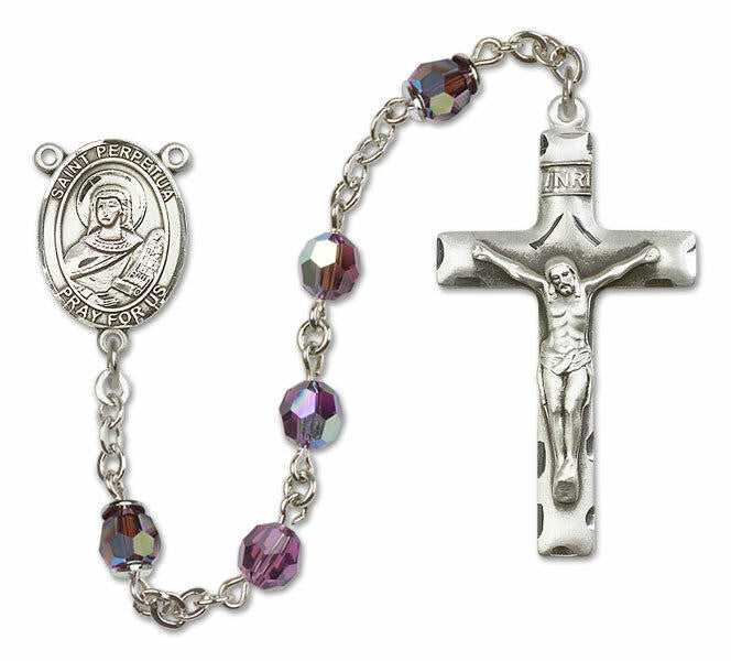 St Perpetua Sterling Silver Rosary - 16 Color Options 8272/0644