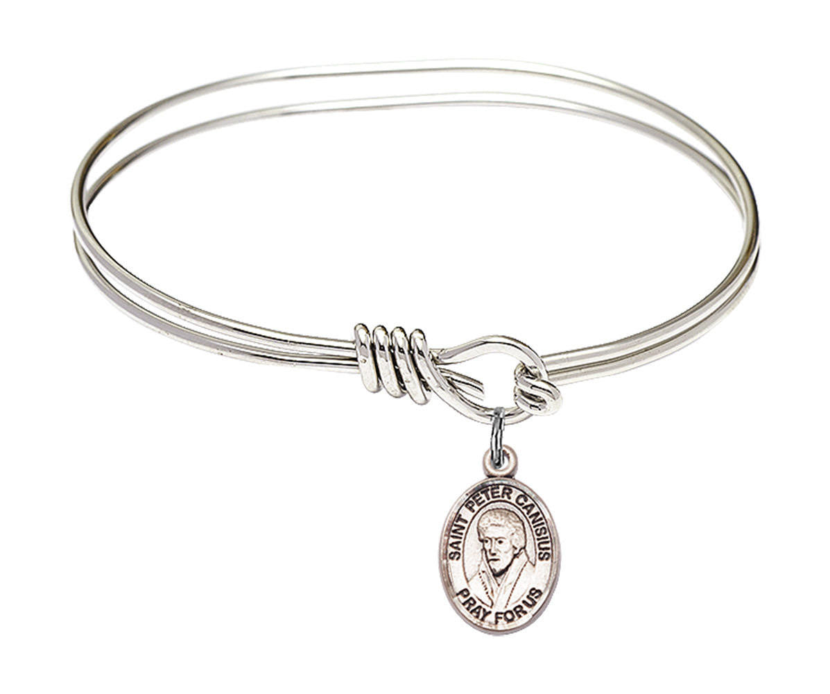 St Peter Canisius Eye Hook Bangle Bracelet - Sterling Silver Charm 9393SS