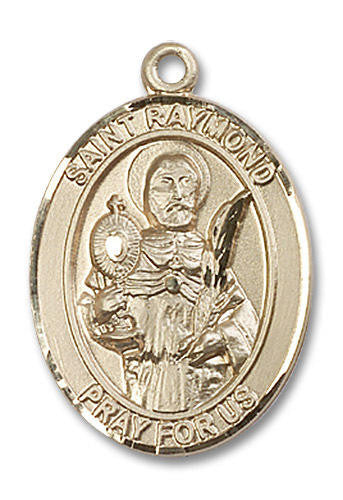 St Raymond Medal - 14kt Gold Oval Pendant 3 Sizes