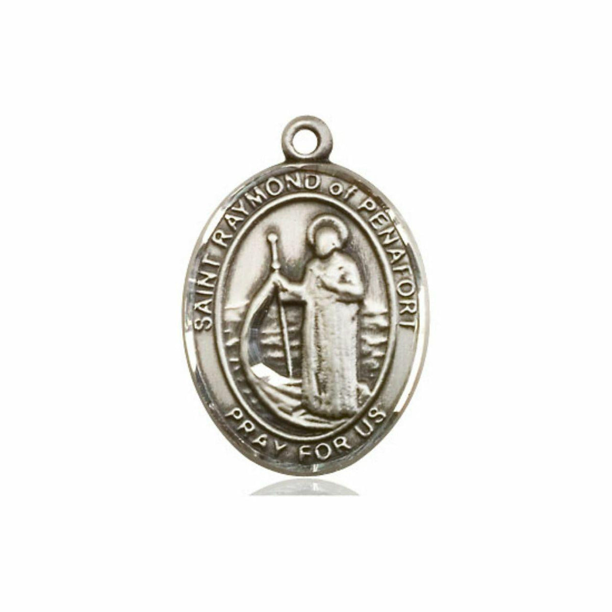 St Raymond of Penafort Medal - Sterling Silver Oval Pendant 3 Sizes