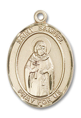 St Samuel Medal - 14kt Gold Oval Pendant 3 Sizes