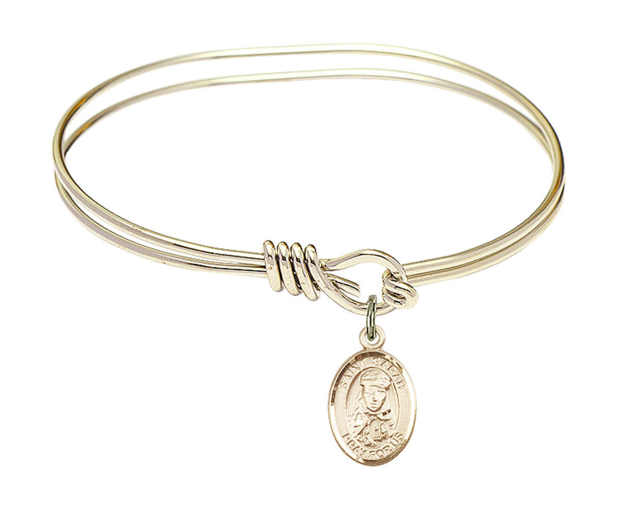 St Sarah Eye Hook Bangle Bracelet - Gold-Filled Charm 9097GF