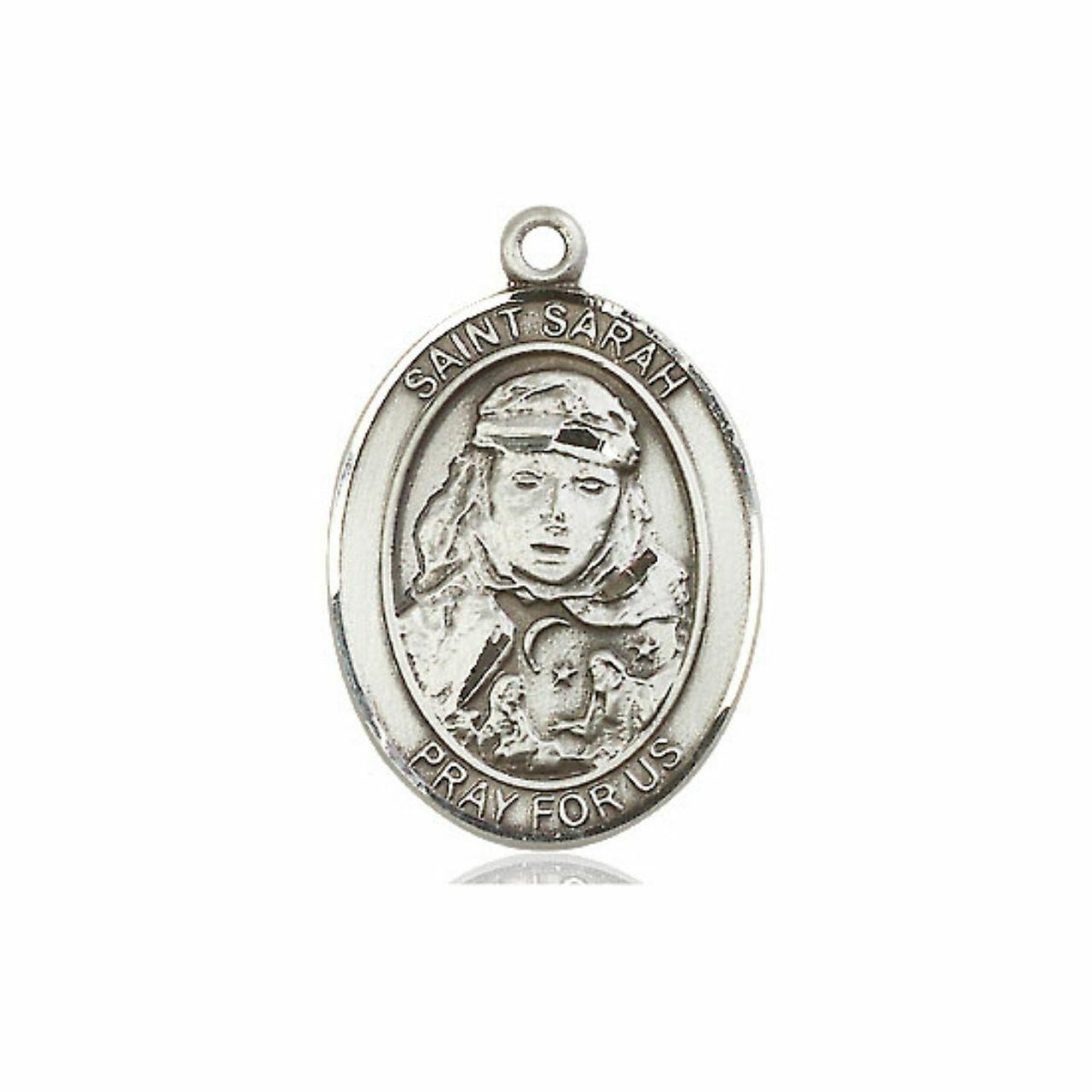 St Sarah Medal - Sterling Silver Oval Pendant 3 Sizes