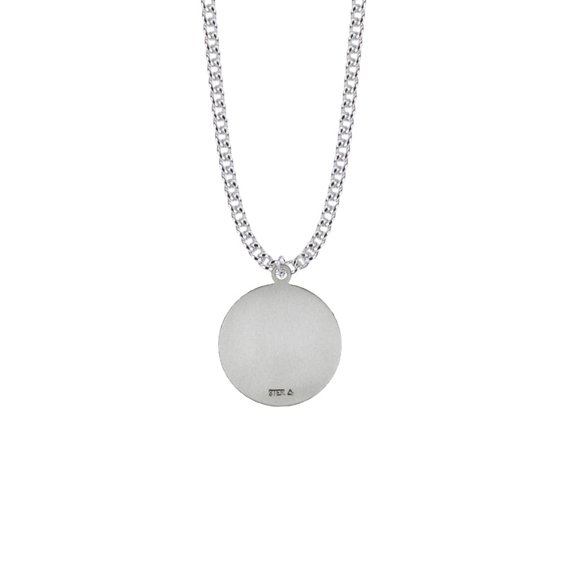 St. Sebastian Necklace - Sterling Silver Round Medal on 24" Stainless Chain (SM8244SH)
