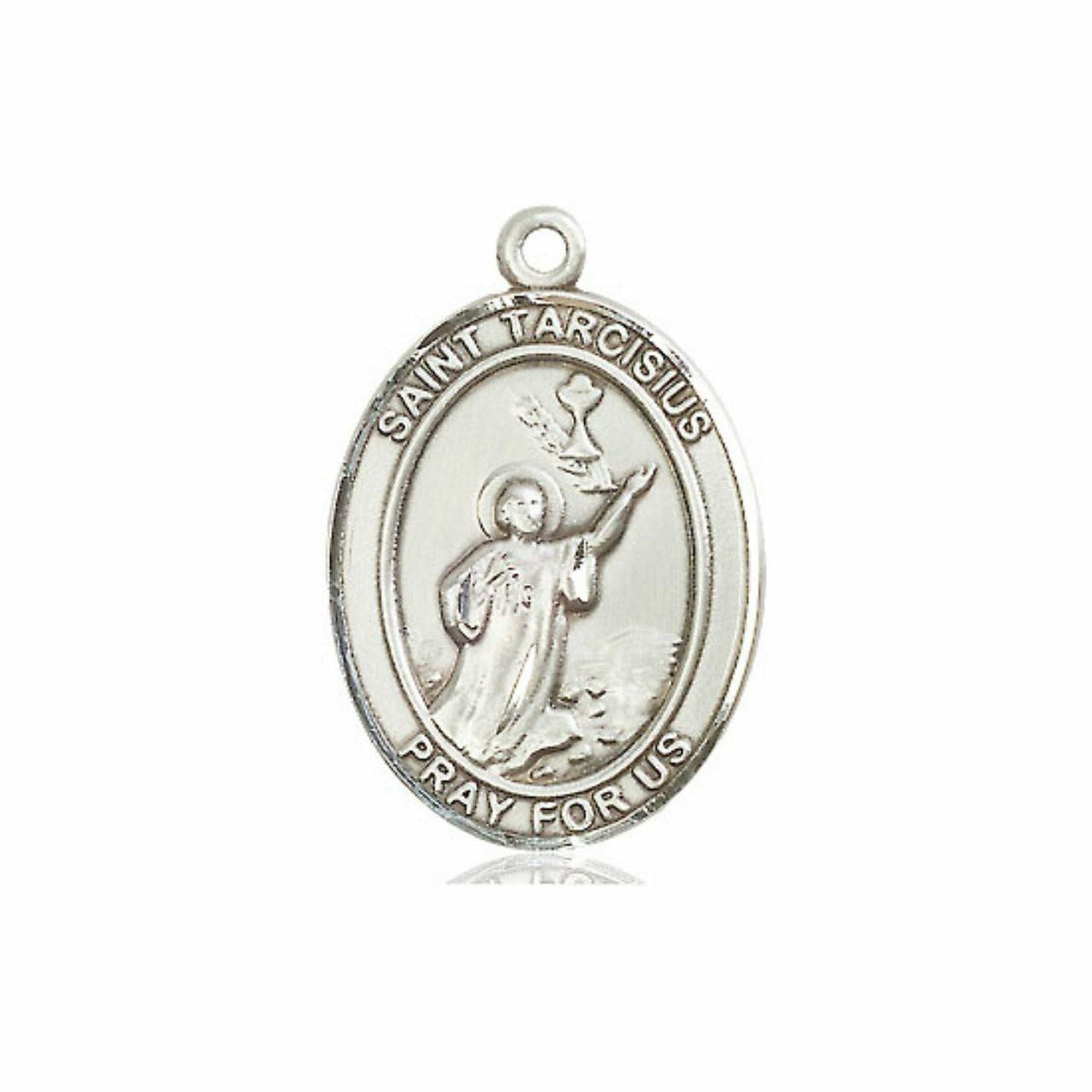 St Tarcisius Medal - Sterling Silver Oval Pendant 3 Sizes