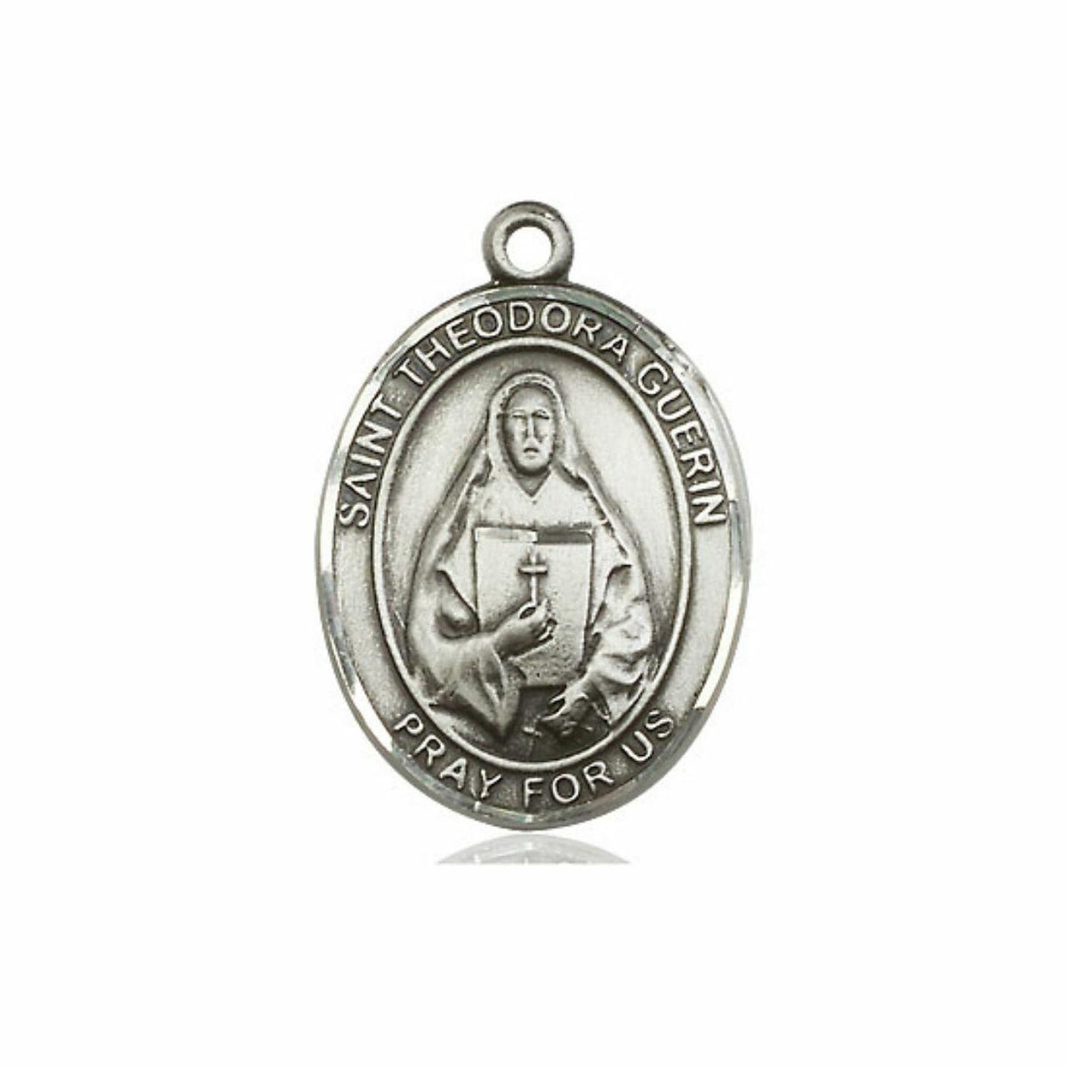 St Theodora Guerin Medal - Sterling Silver Oval Pendant 3 Sizes