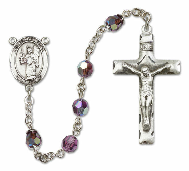 St Uriel Sterling Silver Rosary - 16 Color Options 8378/0644