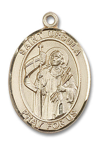 St Ursula Medal - 14kt Gold Oval Pendant 3 Sizes