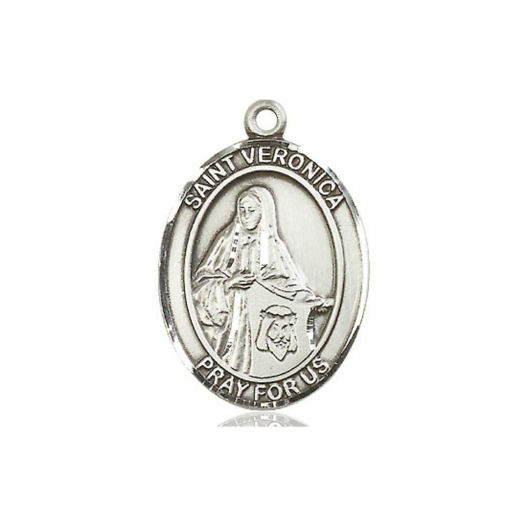 St Veronica Medal - Sterling Silver Oval Pendant 3 Sizes