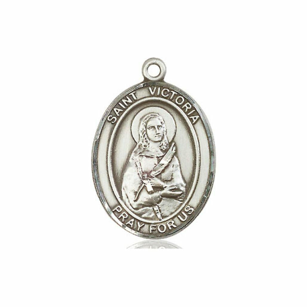 St Victoria Medal - Sterling Silver Oval Pendant 3 Sizes