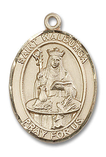 St Walburga Medal - 14kt Gold Oval Pendant 3 Sizes