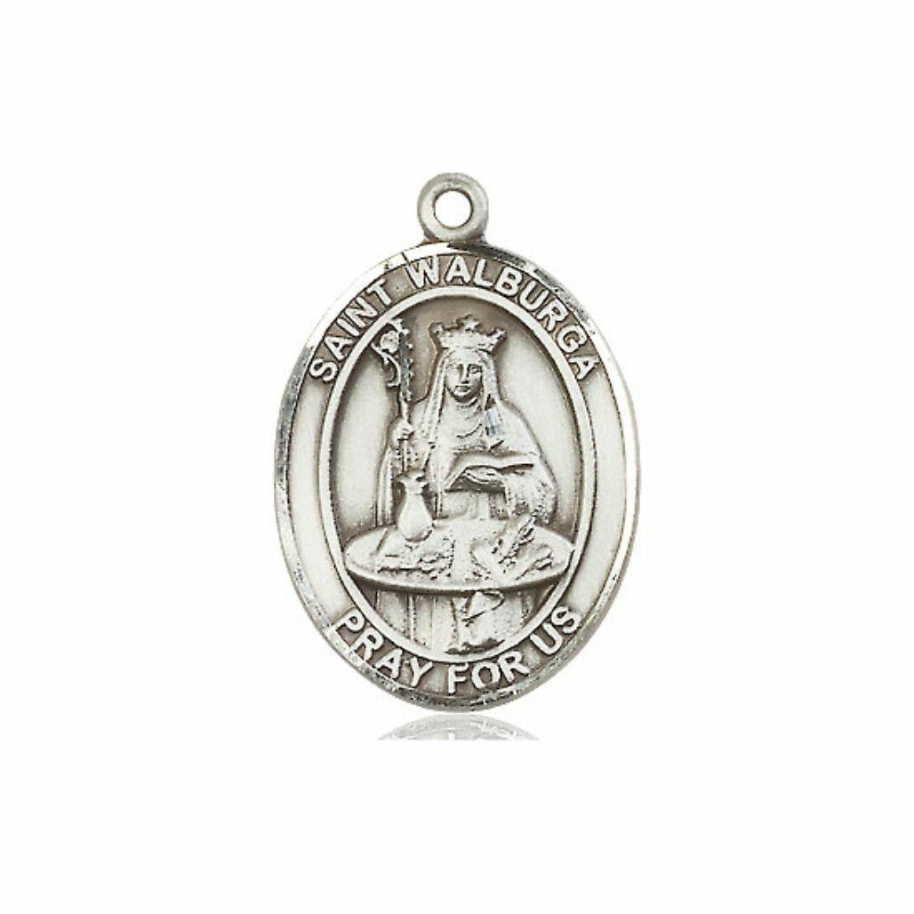 St Walburga Medal - Sterling Silver Oval Pendant 3 Sizes