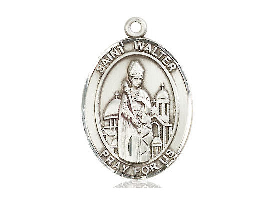 St Walter Medal - Sterling Silver Oval Pendant 3 Sizes