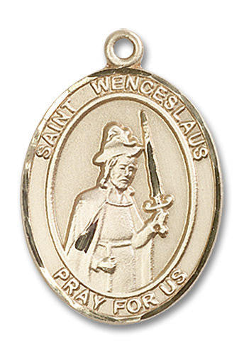 St Wenceslaus Medal - 14kt Gold Oval Pendant 3 Sizes