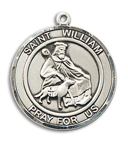 St William Medal - Sterling Silver Round Pendant 2 Sizes