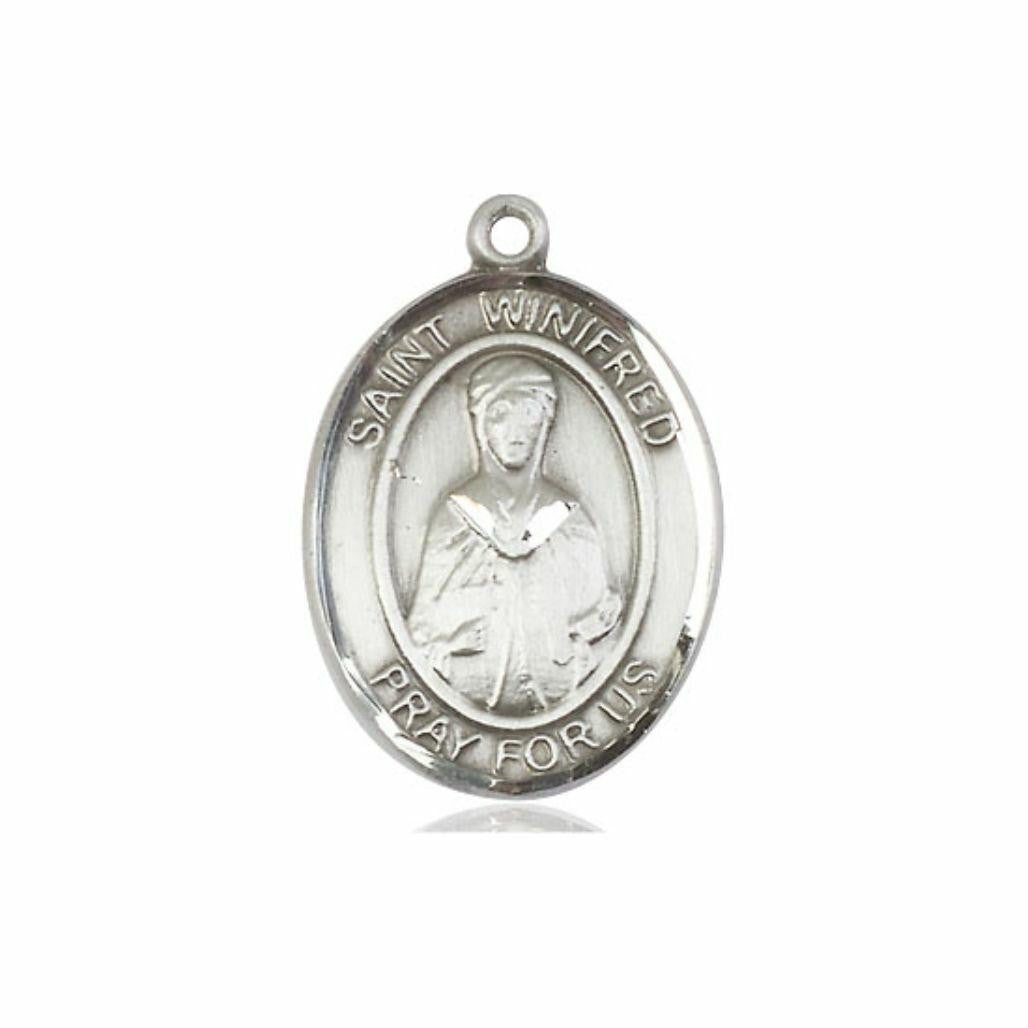 St Winifred Medal - Sterling Silver Oval Pendant 3 Sizes