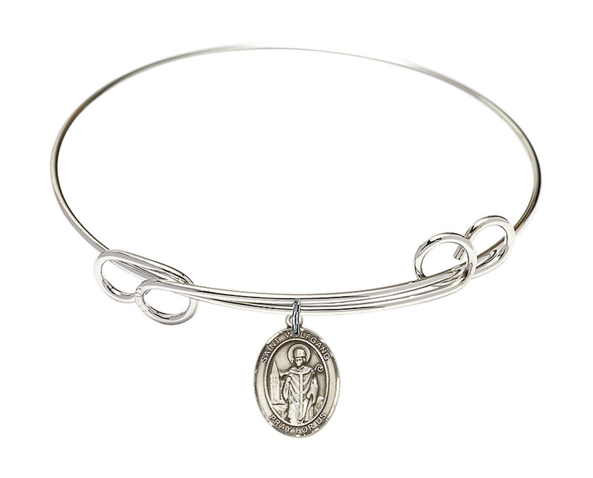 St Wolfgang Double Loop Bangle Bracelet - Sterling Silver Charm 9323SS