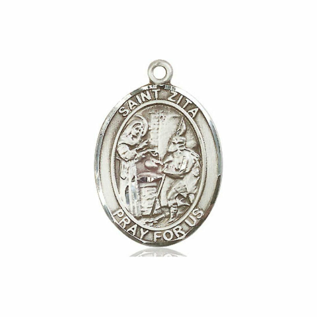 St Zita Medal - Sterling Silver Oval Pendant 3 Sizes
