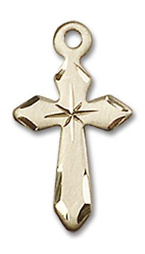 Starburst Cross Pendant - 14kt Gold 5/8 x 3/8 2529