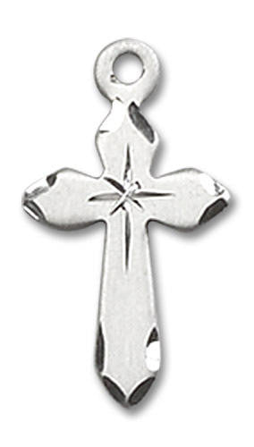 Starburst Cross Pendant - Sterling Silver 5/8 x 3/8 2529SS