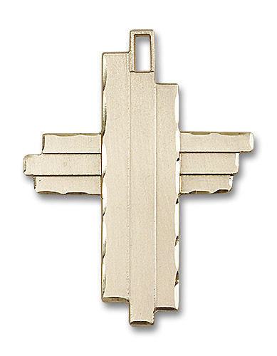 Three Layered Cross Pendant - 14kt Gold 1 3/4 x 1 1/4 6064