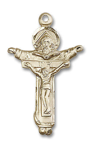 Trinity Crucifix Pendant - 14kt Gold 1 3/4 x 1 4151