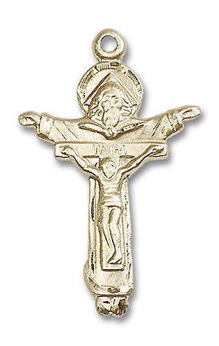Trinity Crucifix Pendant - 14kt Gold 1 3/8 x 7/8 0065