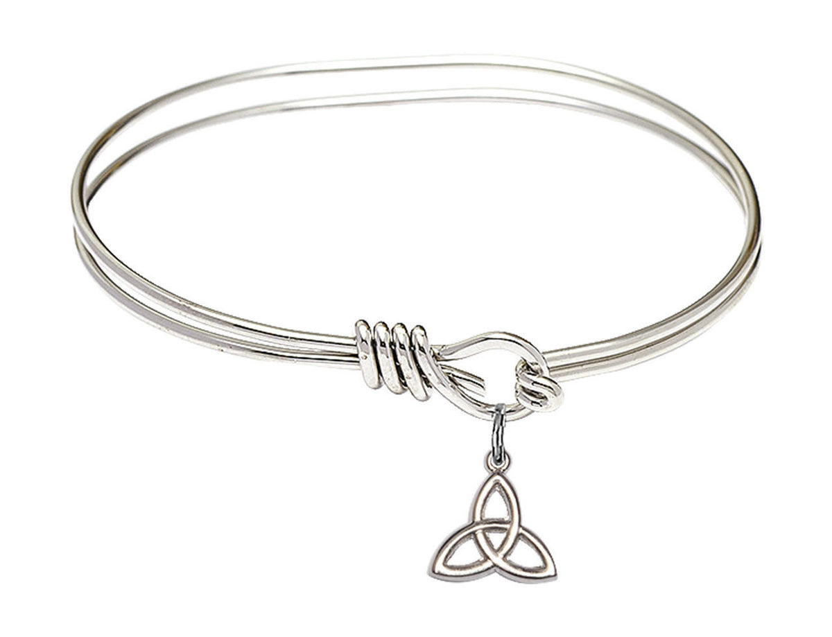 Trinity Irish Knot Eye Hook Bangle Bracelet - Sterling Silver Charm 5100SS