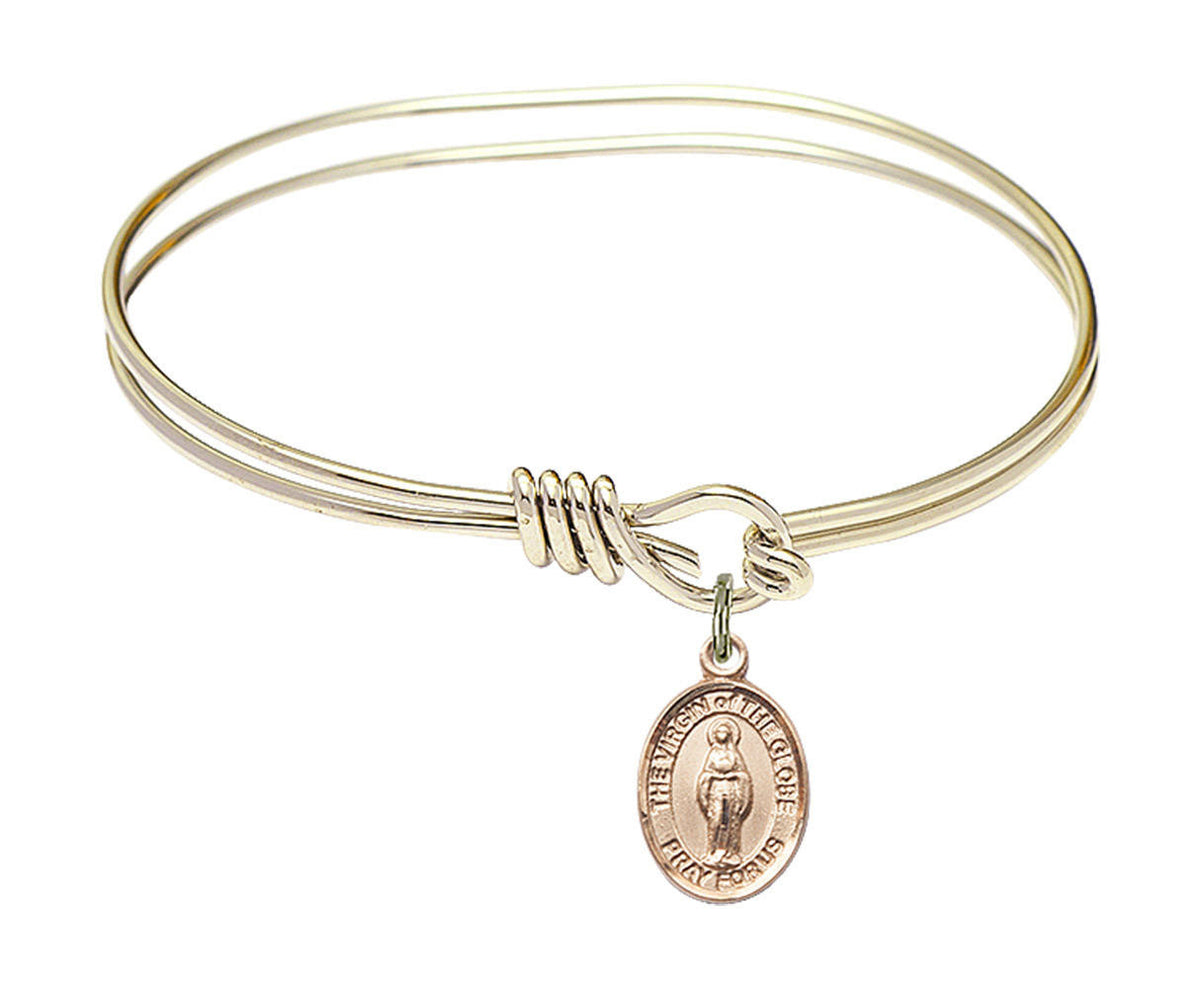 Virgin of The Globe Eye Hook Bangle Bracelet - Gold-Filled Charm 9345GF