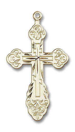 Vladimir Cross Pendant - 14kt Gold 1 7/8 x 1 0262