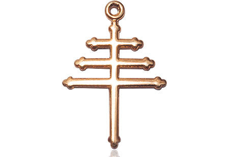 Maronite Cross Pendant - 14kt Gold 7/8" x 5/8" (0074)