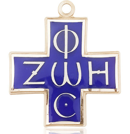 Blue Light & Life Pendant - 14kt Gold