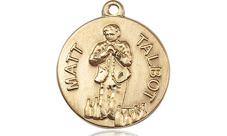 Blessed Matt Talbot Medal - 14kt Gold 3/4" x 3/4" Round Pendant