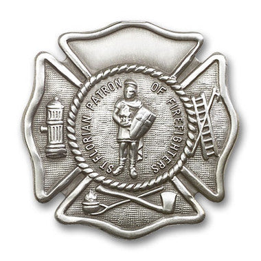 St. Florian Firefighter Visor Clip - Silver Finish (1094V)