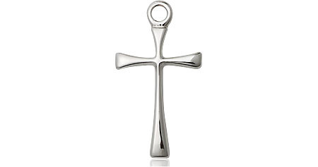 Simple Sterling Silver Flared Cross Pendant