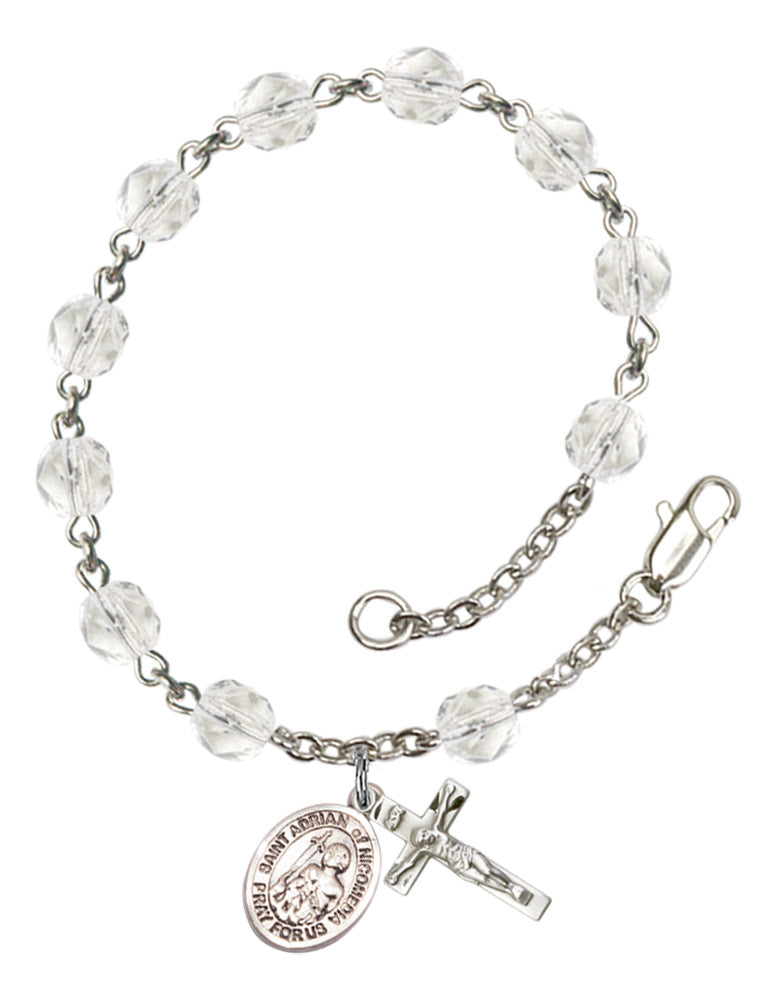 St. Adrian of Nicomedia Rosary Bracelet With 6MM Fire Polished Beads (RB6000AMS9353)