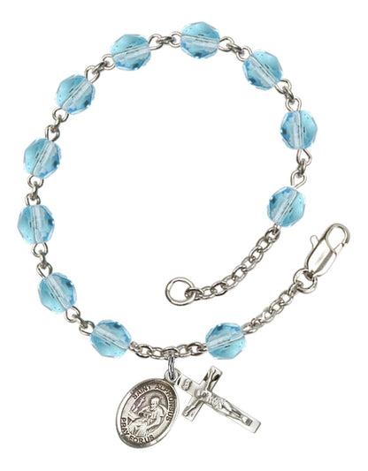 St. Alphonsus Rosary Bracelet With 6MM Fire Polished Beads (RB6000AMS9221)