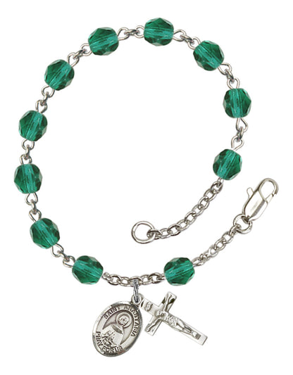 St. Anastasia Rosary Bracelet With 6MM Fire Polished Beads (RB6000AMS9213)