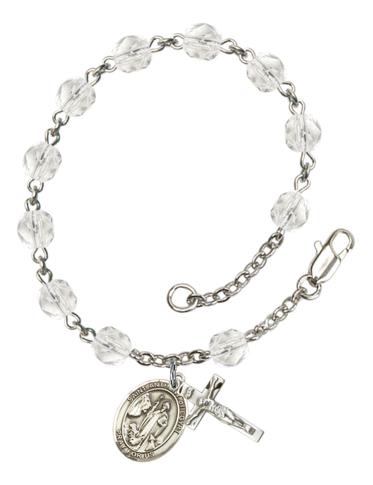 St. Anthony of Egypt Rosary Bracelet With 6MM Fire Polished Beads (RB6000AMS9317)
