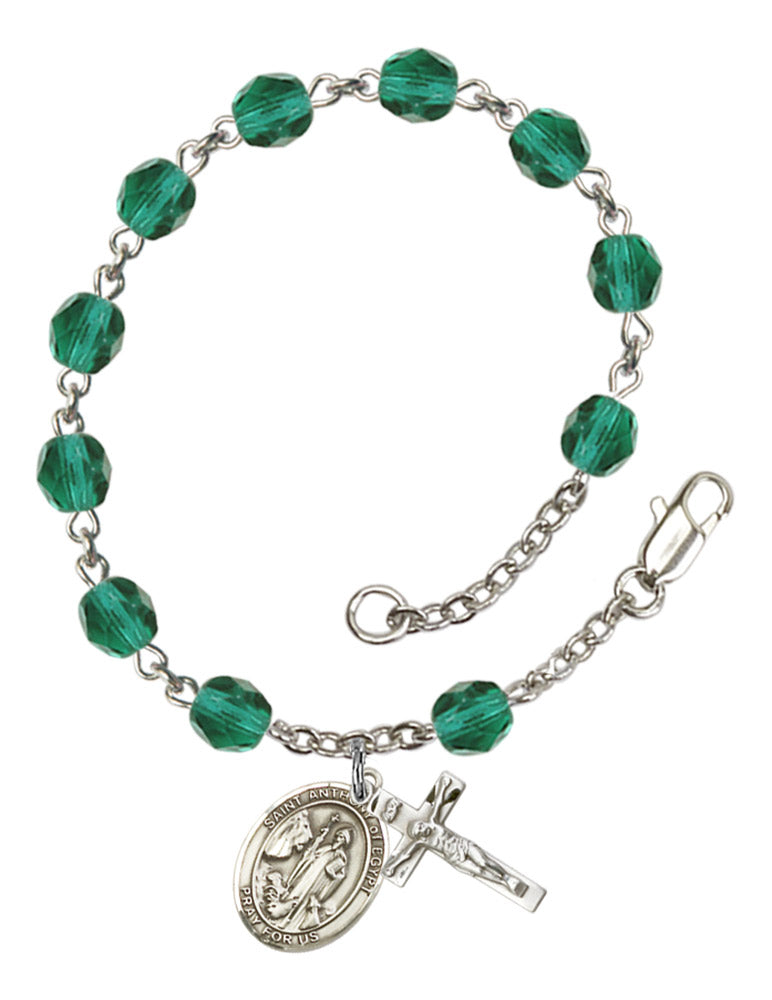St. Anthony of Egypt Rosary Bracelet With 6MM Fire Polished Beads (RB6000AMS9317)
