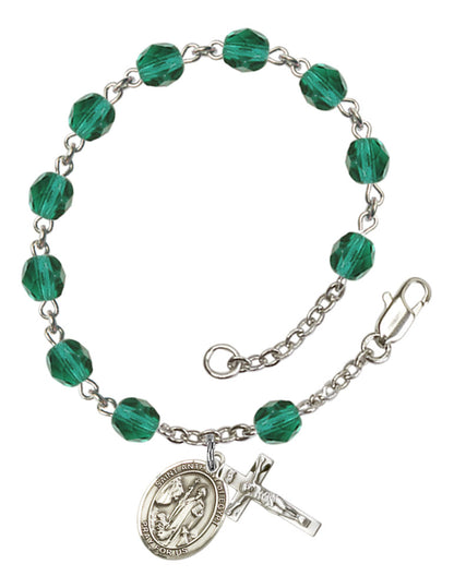 St. Anthony of Egypt Rosary Bracelet With 6MM Fire Polished Beads (RB6000AMS9317)