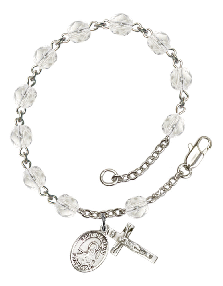 St. Benjamin Rosary Bracelet With 6MM Fire Polished Beads (RB6000AMS9013)