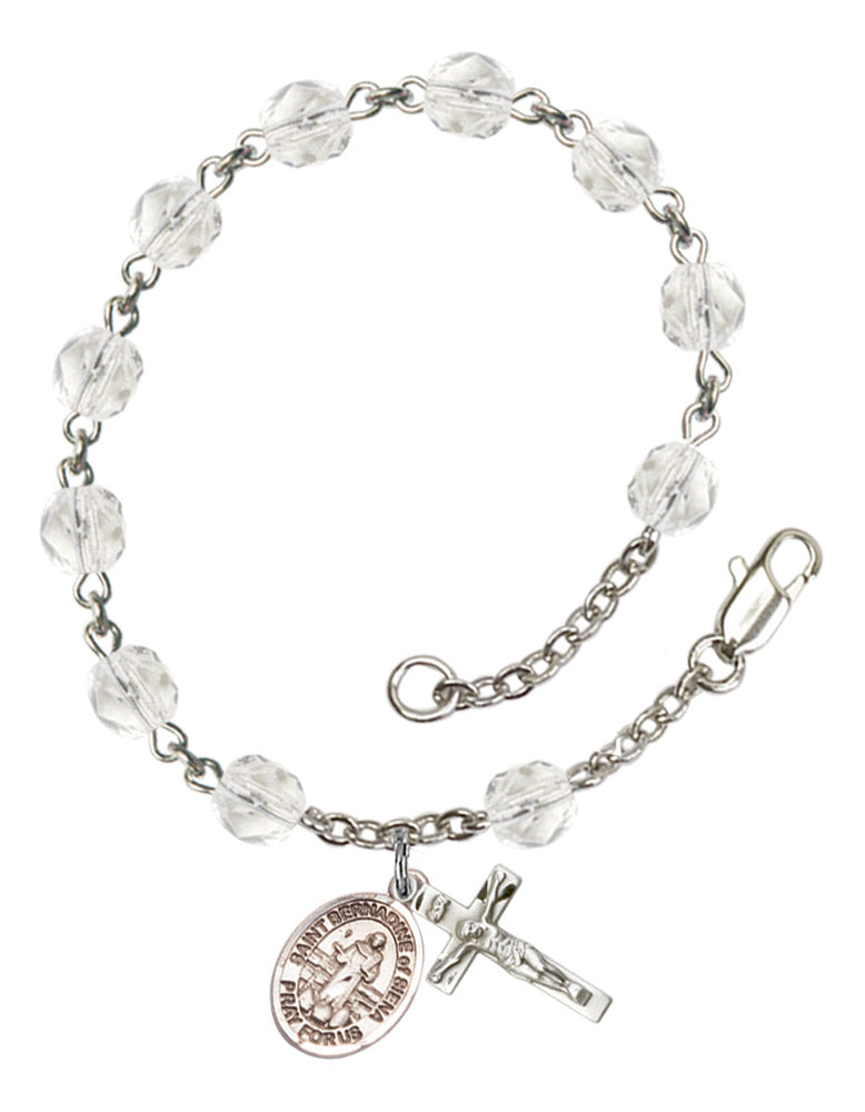 St. Bernadine of Sienna Rosary Bracelet With 6MM Fire Polished Beads (RB6000AMS9387)