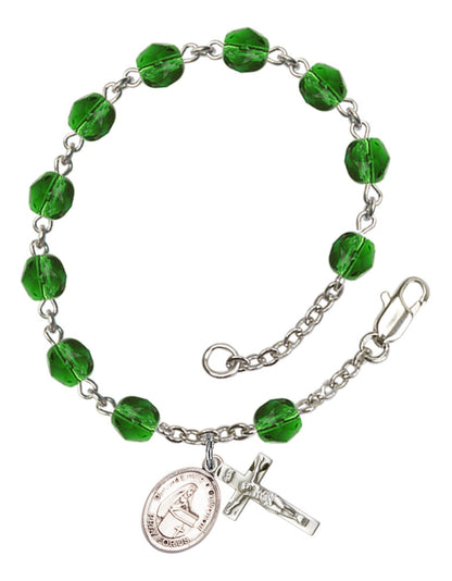 Blessed Emilie D'oultremont Rosary Bracelet With 6MM Fire Polished Beads (RB6000AMS9390)