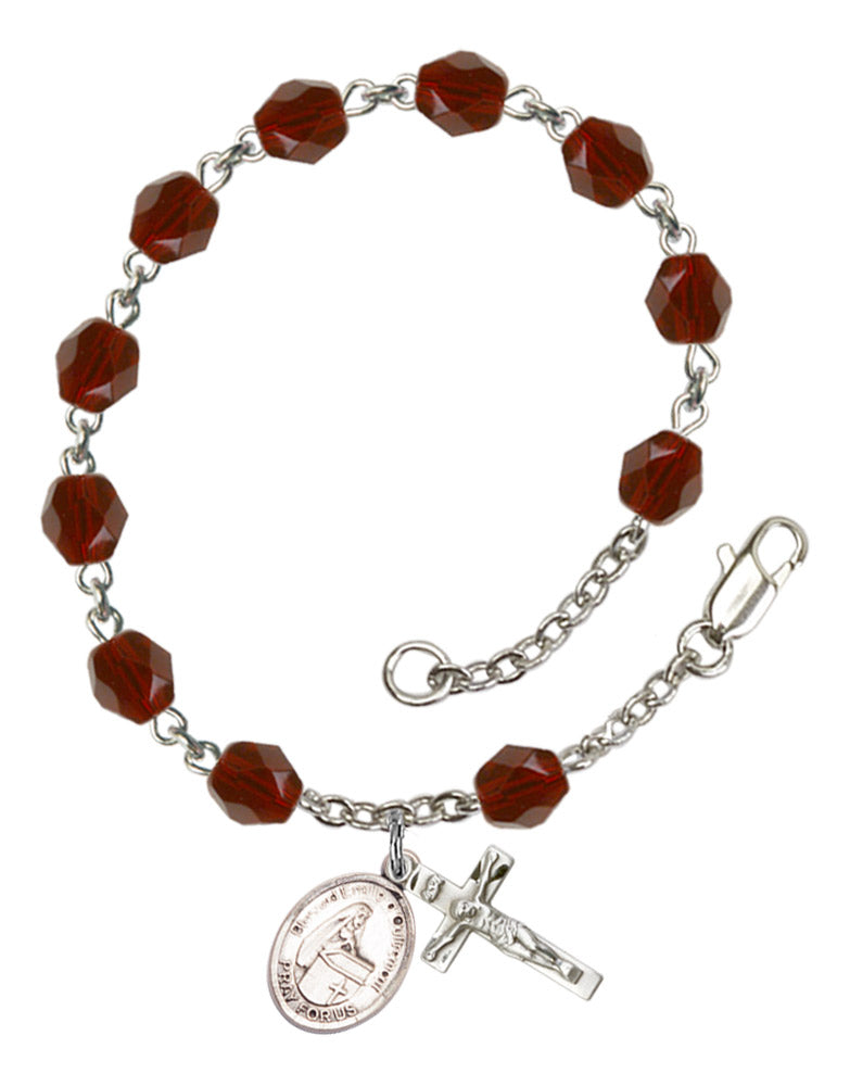 Blessed Emilie D'oultremont Rosary Bracelet With 6MM Fire Polished Beads (RB6000AMS9390)