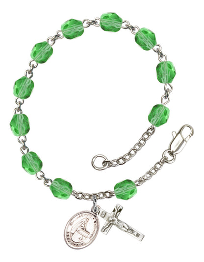 Blessed Emilie D'oultremont Rosary Bracelet With 6MM Fire Polished Beads (RB6000AMS9390)