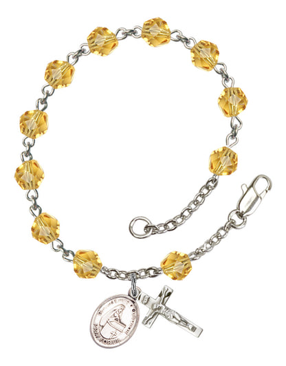 Blessed Emilie D'oultremont Rosary Bracelet With 6MM Fire Polished Beads (RB6000AMS9390)