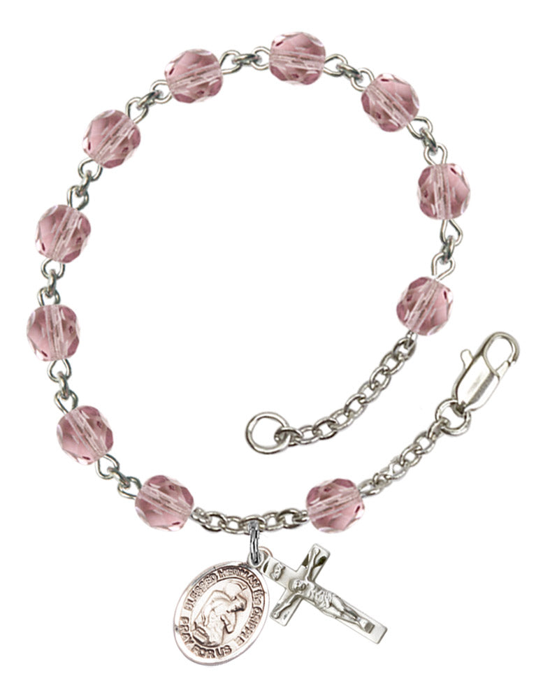 Blessed Herman The Cripple Rosary Bracelet With 6MM Fire Polished Beads (RB6000AMS9403)